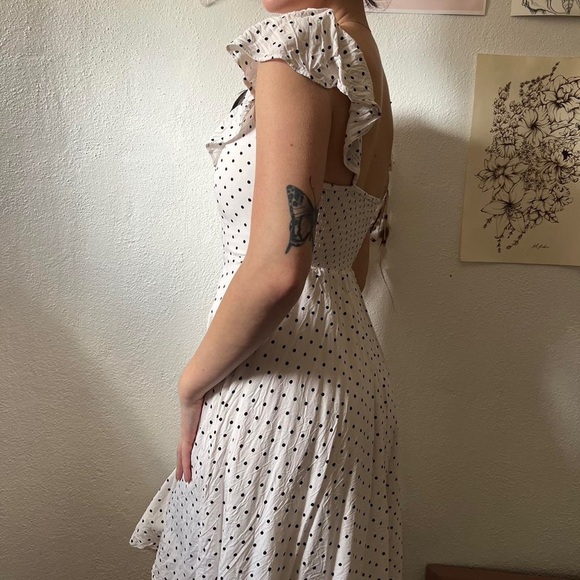 NWT Old Navy White and Black Polka Dot Mini Dress Size Large - Picture 4 of 10